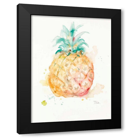 Water Pineapple Black Modern Wood Framed Art Print with Double Matting by Pinto, Patricia