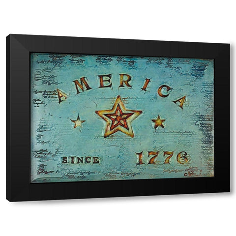 America 1776 Black Modern Wood Framed Art Print by Kinnison, Carolyn