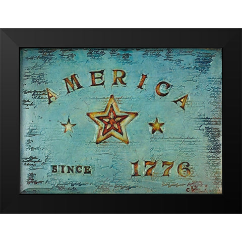 America 1776 Black Modern Wood Framed Art Print by Kinnison, Carolyn