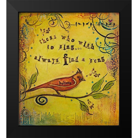 Wish to Sing Black Modern Wood Framed Art Print by Kinnison, Carolyn