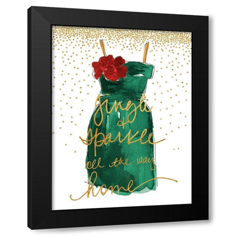 Jingle and Sparkle all the Way Home Black Modern Wood Framed Art Print with Double Matting by Loreth, Lanie