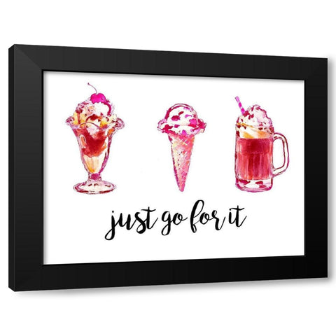 Just Go For It Black Modern Wood Framed Art Print by Loreth, Lanie