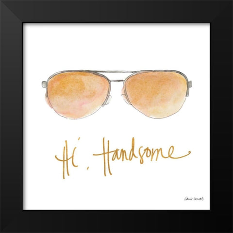 His and Her Sunglasses II Black Modern Wood Framed Art Print by Loreth, Lanie