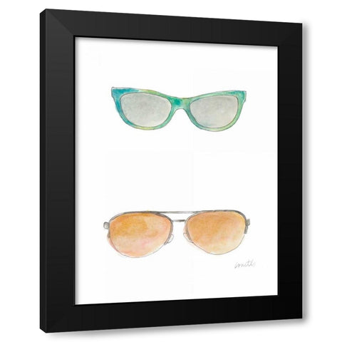 Water Color Sunglasses II Black Modern Wood Framed Art Print by Loreth, Lanie