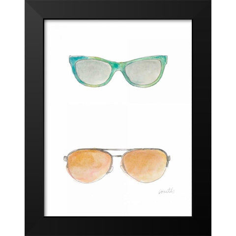 Water Color Sunglasses II Black Modern Wood Framed Art Print by Loreth, Lanie