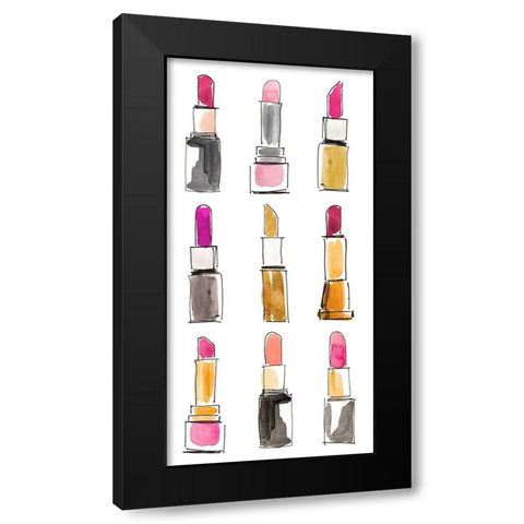 Lipsticks I Black Modern Wood Framed Art Print by Loreth, Lanie