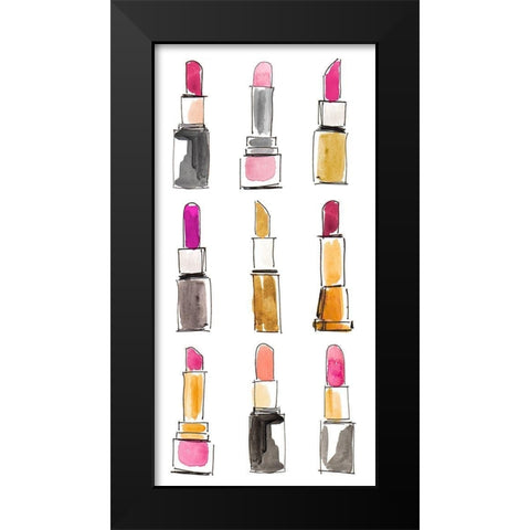 Lipsticks I Black Modern Wood Framed Art Print by Loreth, Lanie