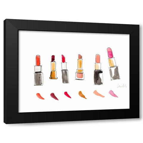 Water Color Make Up I Black Modern Wood Framed Art Print by Loreth, Lanie
