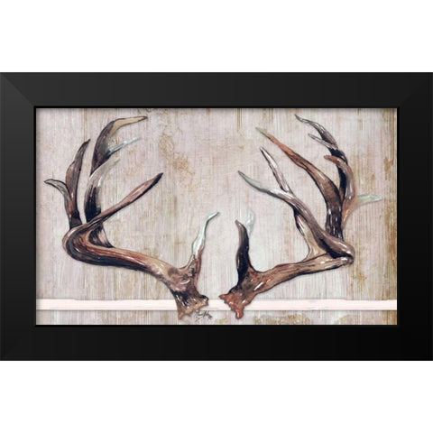 Trophy Antlers Black Modern Wood Framed Art Print by Medley, Elizabeth