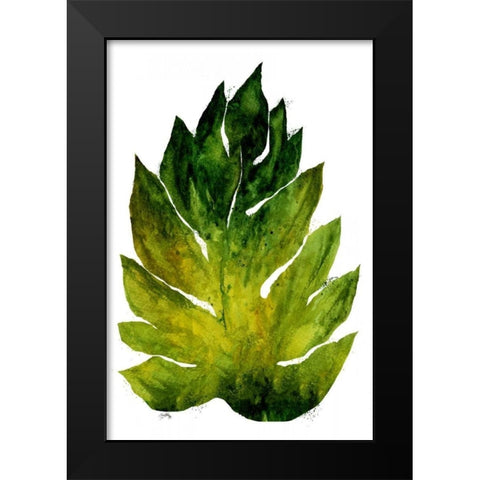 Green Leaves I Black Modern Wood Framed Art Print by Medley, Elizabeth