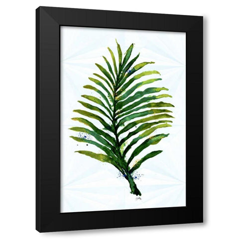 Green Leaf Black Modern Wood Framed Art Print with Double Matting by Medley, Elizabeth