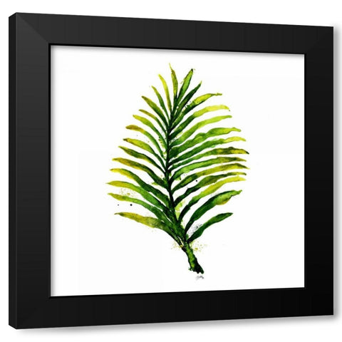 Green Leaves Square II Black Modern Wood Framed Art Print by Medley, Elizabeth