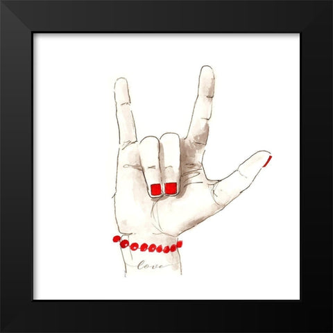 All Red Loving Black Modern Wood Framed Art Print by Loreth, Lanie