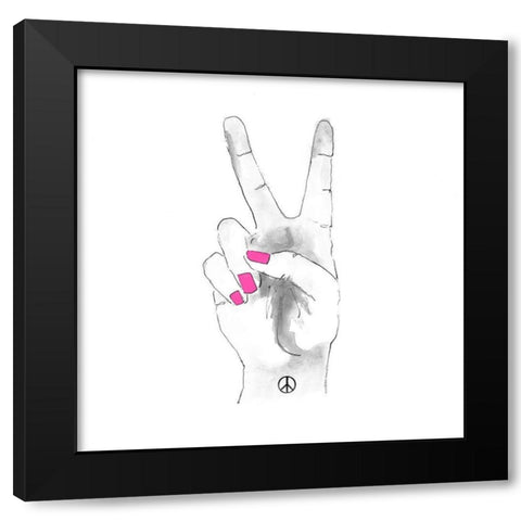Peace in Pink Black Modern Wood Framed Art Print by Loreth, Lanie