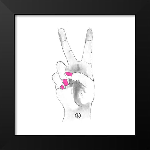 Peace in Pink Black Modern Wood Framed Art Print by Loreth, Lanie