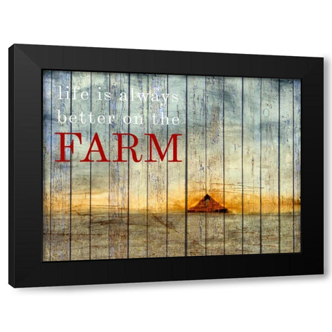 On the Farm I Black Modern Wood Framed Art Print with Double Matting by Mabat, Ynon