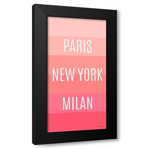 Pink Travel Black Modern Wood Framed Art Print by Loreth, Lanie
