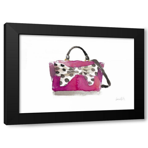Watercolor Bow Satchel II Black Modern Wood Framed Art Print with Double Matting by Loreth, Lanie