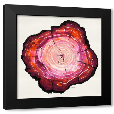 Colored Tree Trunk II Black Modern Wood Framed Art Print with Double Matting by Medley, Elizabeth