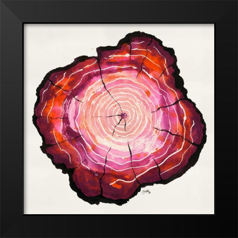 Colored Tree Trunk II Black Modern Wood Framed Art Print by Medley, Elizabeth