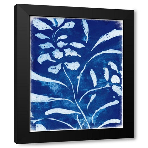 Azure Flora I Black Modern Wood Framed Art Print with Double Matting by Medley, Elizabeth