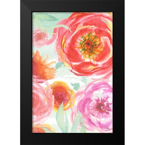 Colorful Roses I Black Modern Wood Framed Art Print by Medley, Elizabeth