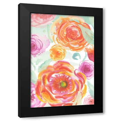 Colorful Roses II Black Modern Wood Framed Art Print by Medley, Elizabeth