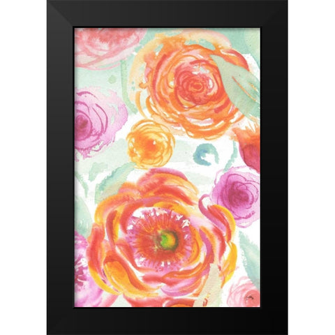 Colorful Roses II Black Modern Wood Framed Art Print by Medley, Elizabeth