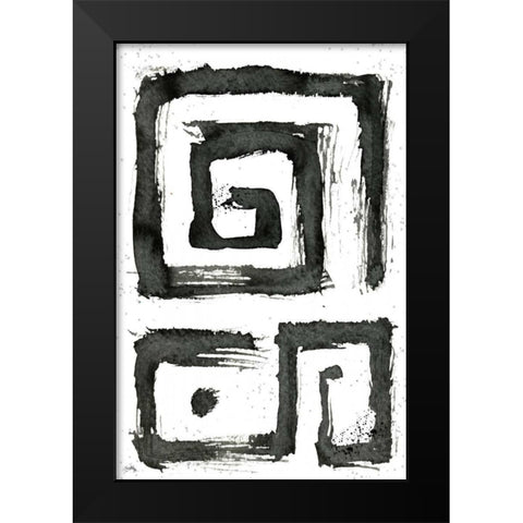 Tribal Swirls III Black Modern Wood Framed Art Print by Medley, Elizabeth