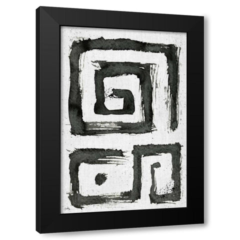 Tribal Swirls I Black Modern Wood Framed Art Print by Medley, Elizabeth