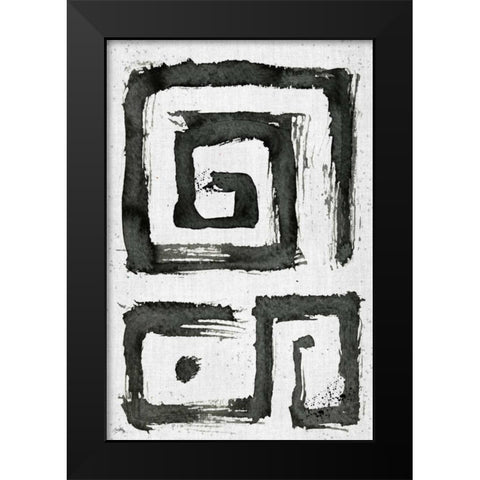 Tribal Swirls I Black Modern Wood Framed Art Print by Medley, Elizabeth