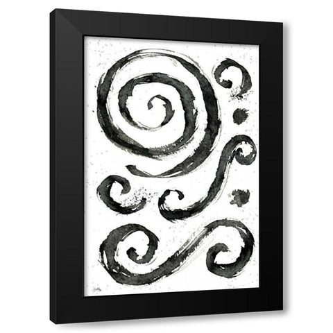 Tribal Swirls IV Black Modern Wood Framed Art Print by Medley, Elizabeth