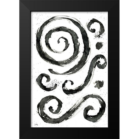 Tribal Swirls IV Black Modern Wood Framed Art Print by Medley, Elizabeth