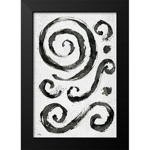 Tribal Swirls II Black Modern Wood Framed Art Print by Medley, Elizabeth