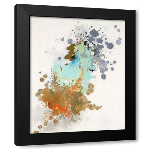 Splash Black Modern Wood Framed Art Print by Pinto, Patricia