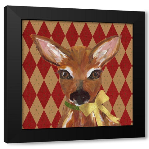 Holiday Animals II Black Modern Wood Framed Art Print with Double Matting by DeRice, Julie