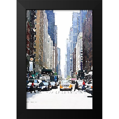 City Life Black Modern Wood Framed Art Print by Navas, Emily