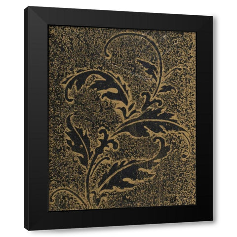 Leaf Scroll IV Black Modern Wood Framed Art Print with Double Matting by Hakimipour, Tiffany