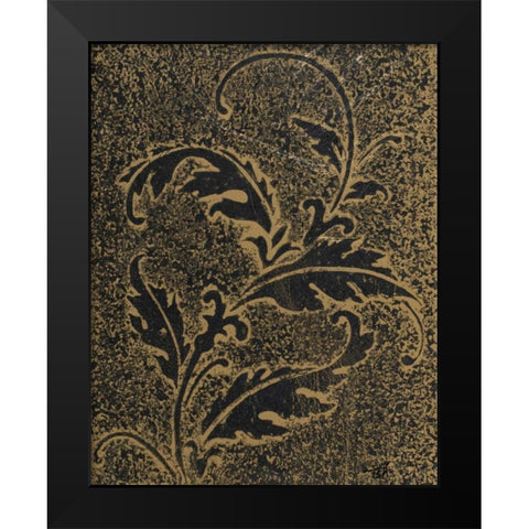 Leaf Scroll IV Black Modern Wood Framed Art Print by Hakimipour, Tiffany