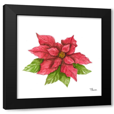 Poinsettia I Black Modern Wood Framed Art Print by Hakimipour, Tiffany