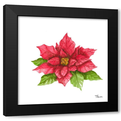 Poinsettia II Black Modern Wood Framed Art Print by Hakimipour, Tiffany