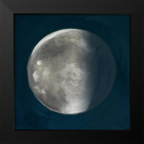 Moon Phase II Black Modern Wood Framed Art Print by Hakimipour, Tiffany