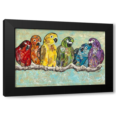 Flock of Colors Black Modern Wood Framed Art Print with Double Matting by Ritter, Gina