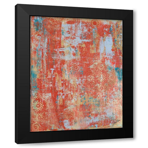 Orange Abstract II Black Modern Wood Framed Art Print with Double Matting by Ritter, Gina