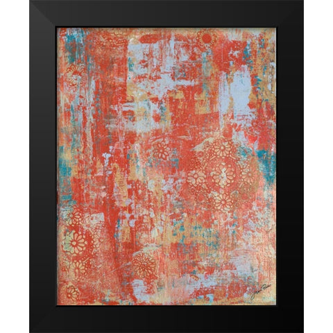 Orange Abstract II Black Modern Wood Framed Art Print by Ritter, Gina