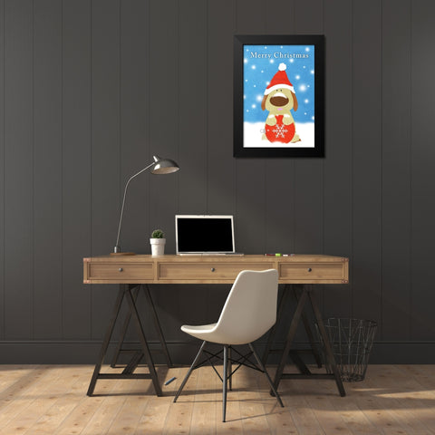 Christmas Barks I Black Modern Wood Framed Art Print by SD Graphics Studio
