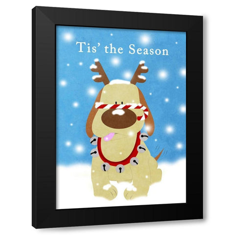 Christmas Barks II Black Modern Wood Framed Art Print with Double Matting by SD Graphics Studio