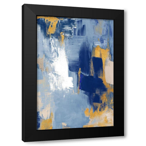 Golden Indigo Beauty II Black Modern Wood Framed Art Print by Loreth, Lanie
