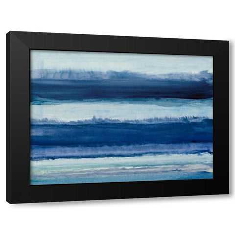 Blue Over Blue Black Modern Wood Framed Art Print by Loreth, Lanie