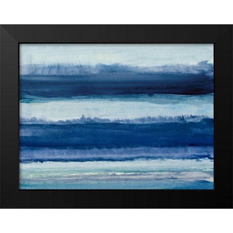 Blue Over Blue Black Modern Wood Framed Art Print by Loreth, Lanie